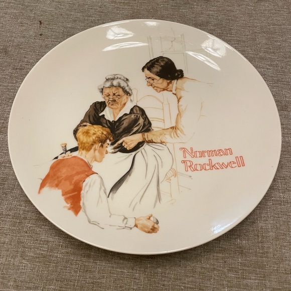 A classic Rockwell collector plate "The Broken Window." Numbered 550 - Picture 1 of 3